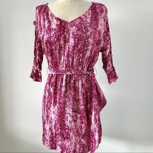 G By Guess purple and pink arm cutouts mini dress